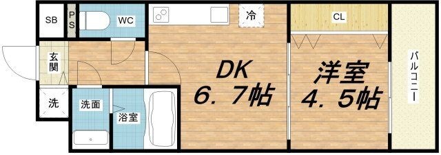 拡大写真:ONE ROOF FLAT FUKUSHIMA 10階1010の間取り