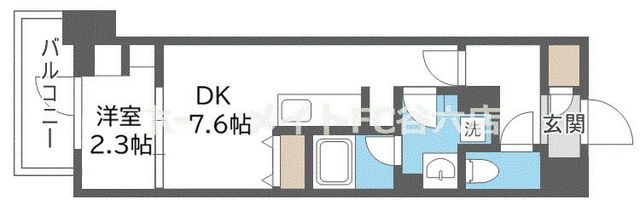 拡大写真:アーバネックス谷町四丁目 3階306の間取り