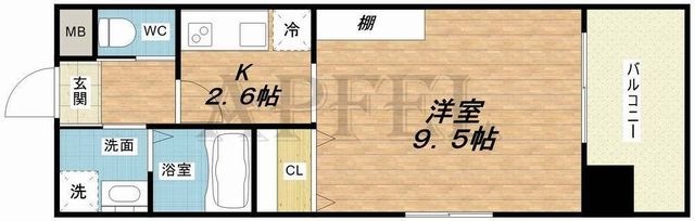 拡大写真:KAUNIS都島 7階701の間取り