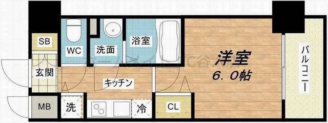 拡大写真:スワンズシティ大阪城ノース 5階504の間取り
