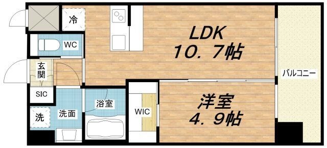 拡大写真:プレジオ天神橋ASIAN 6階602の間取り