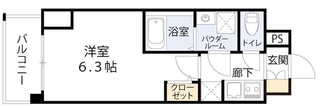 拡大写真:S-RESIDENCE福島玉川Tres 5階502の間取り