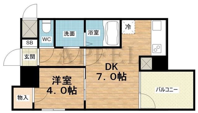 拡大写真:S-RESIDENCE堺筋本町Uno 2階210の間取り