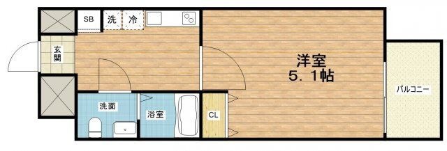 拡大写真:アドバンス難波南ノエル 14階1402の間取り