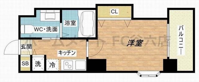 拡大写真:エスグランデ梅田ノース 5階501の間取り