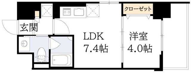 拡大写真:La CASA京橋 2階201の間取り