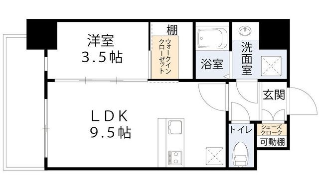 拡大写真:アドバンス大阪城ベレッツァ 6階601の間取り