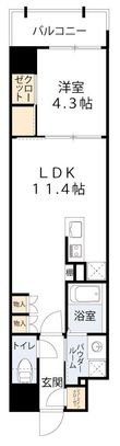 S-RESIDENCE大阪上本町の間取図