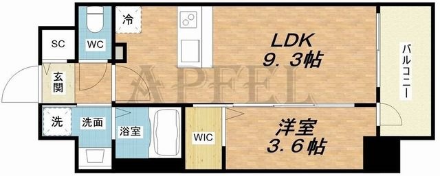 拡大写真:ファステート難波グランプリ 5階512の間取り