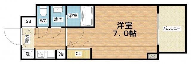拡大写真:S-RESIDENCE福島Alovita 10階1002の間取り