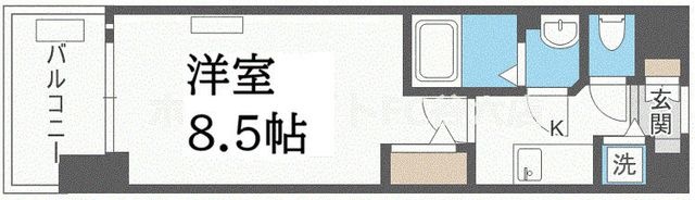 拡大写真:クリスタルグランツ梅田Ⅱ 13階1305の間取り