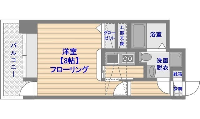 拡大写真:エステートモア赤坂 13階1303の間取り