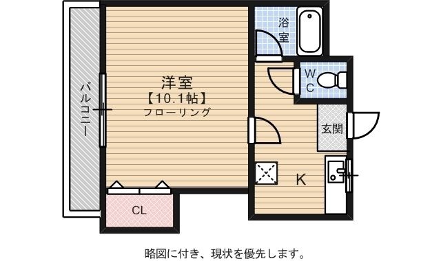 拡大写真:シャルマン21 1階102の間取り