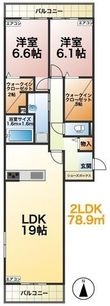 写真:WOOD’S PEAK 大濠 3階303の間取図