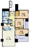 写真:グランドメゾン百道浜オーシャン&フォレスト 25階2503の間取図