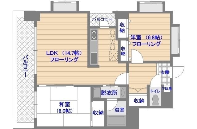 拡大写真:ピエールボレ室見 6階601の間取り