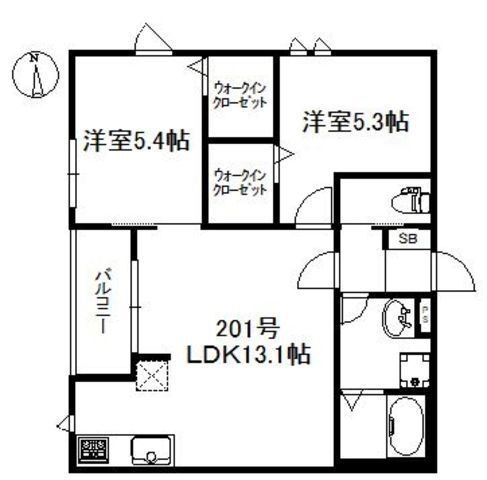 拡大写真:Nexus姪浜 3階301の間取り