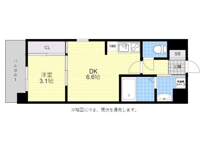 拡大写真:ニューガイアリルーム原通りNO.68 4階404の間取り