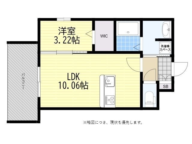拡大写真:LIBTH姪浜駅前 2階201の間取り