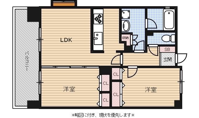 拡大写真:エコルクス赤坂2 7階702の間取り