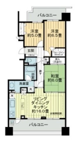 拡大写真:ライオンズマンション桜坂シティ 3階302の間取り