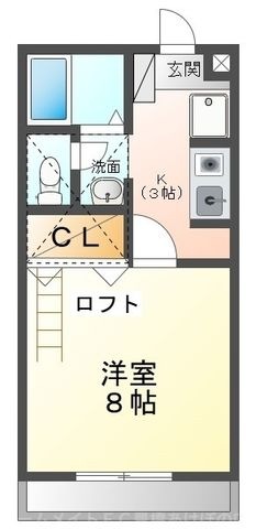 拡大写真:メゾン・ド・ラヴィ菰口 Ⅱ 2階201の間取り