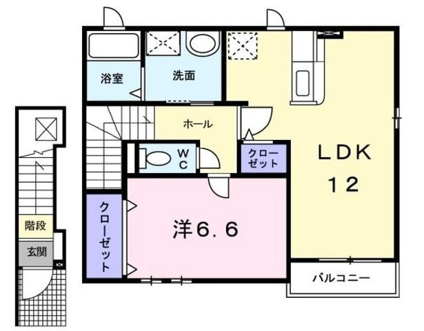 拡大写真:pulito小池 2階202の間取り
