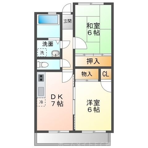 拡大写真:ヴェルジェA 2階203の間取り