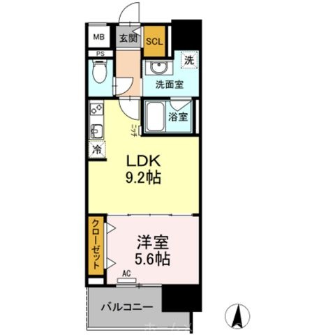 拡大写真:CASA94 5階0503の間取り