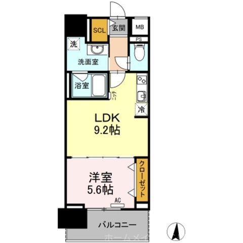 拡大写真:CASA94 11階1104の間取り
