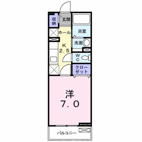 拡大写真:キューブ ゼロワン 2階203の間取り