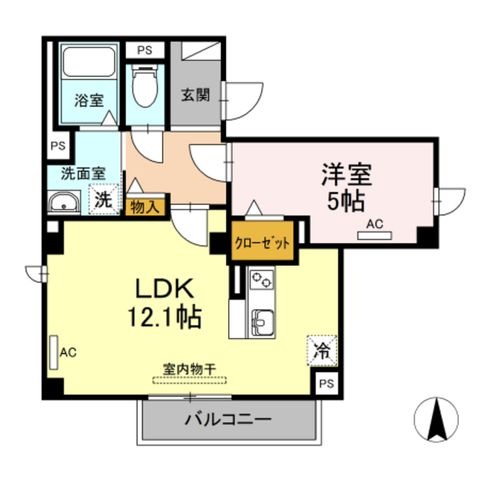 拡大写真:skye 1階101の間取り