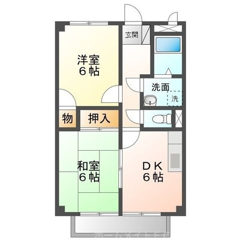 拡大写真:Surplus 常春 B 1階102の間取り