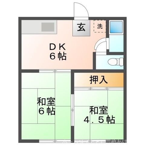 拡大写真:愛新コーポ A 1階101の間取り
