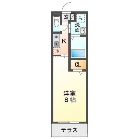 拡大写真:アンフィールド 1階102の間取り