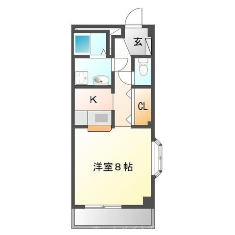 拡大写真:ウイングコート 東小田原 2階B202の間取り
