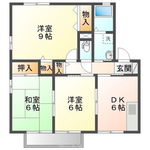 拡大写真:オレンジハウス南館 2階202の間取り