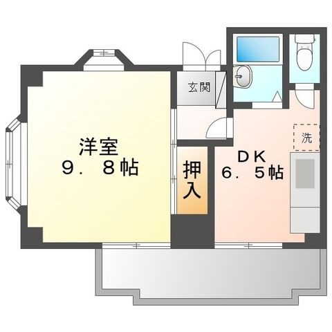 拡大写真:ユトリロ西松山 3階301の間取り