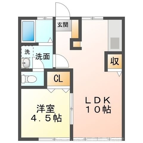 拡大写真:コーポ鈴森A 2階205の間取り