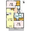 D-room OMODAKA B棟の間取図