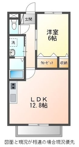拡大写真：ベルバランセ小坂井 2階201の間取り