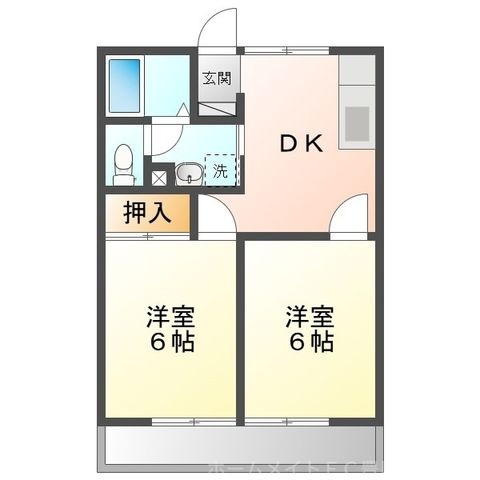 拡大写真:ユトリロ宮ノ西 2階202の間取り