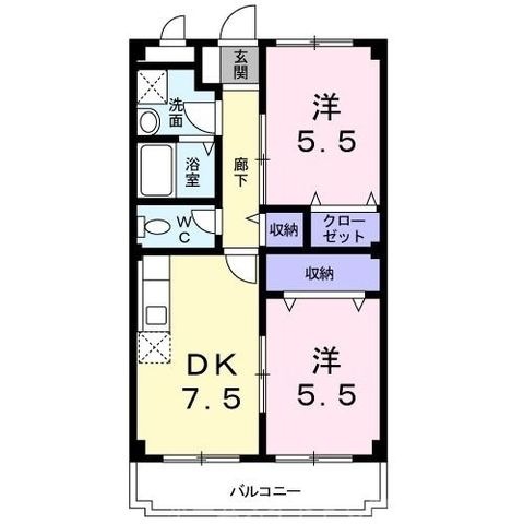 拡大写真:メゾンノウブル 3階302の間取り
