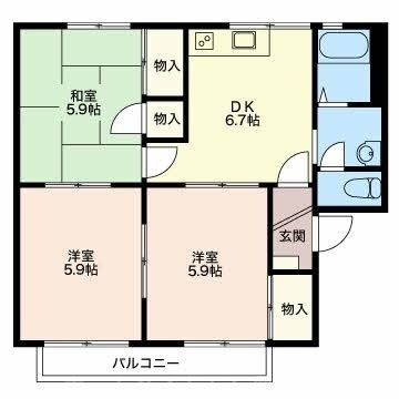 拡大写真:SSコーポ LIBRA 1階103の間取り