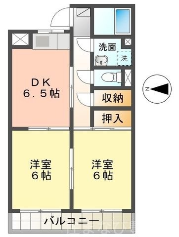 拡大写真:サザン拳母 1階103の間取り