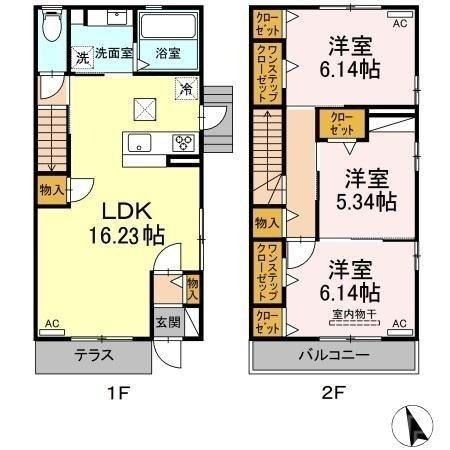 拡大写真:美扇 1階1の間取り