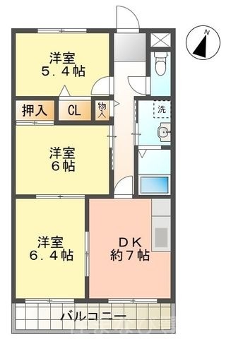 拡大写真:レイクアベニュー白鳥 2階202の間取り