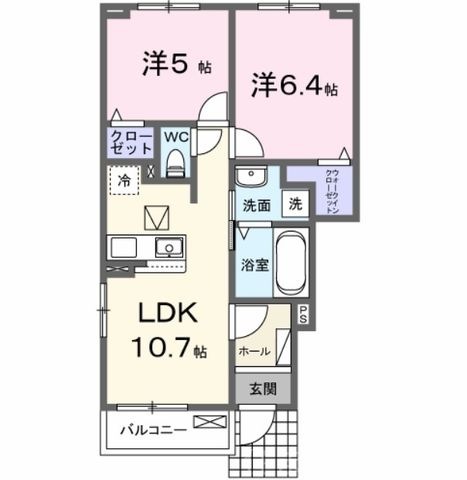 拡大写真:カーサ京ケ峰・イースト 1階101の間取り