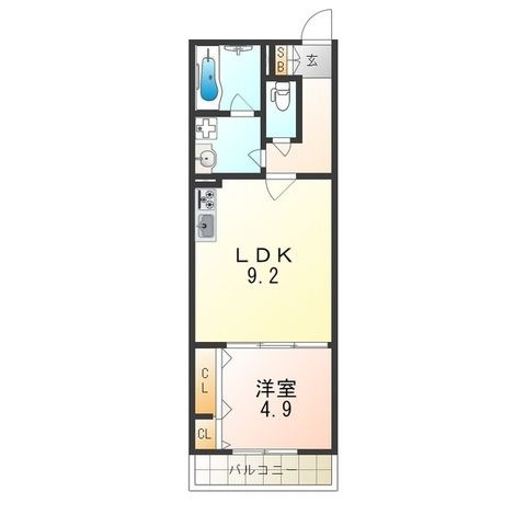 拡大写真:茨木市西田中町 2階202の間取り