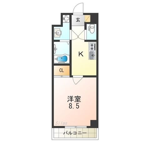 拡大写真:吹田市岸部中3丁目 4階403の間取り